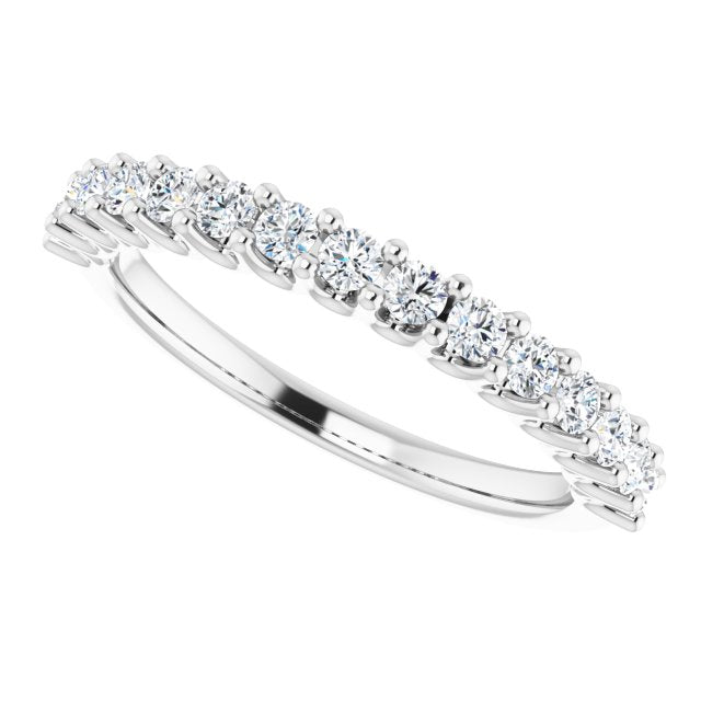 0.45 ct. Round Cut Diamond Wedding Band U Shape Setting Ring-VIRABYANI